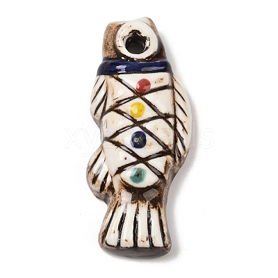 Handmade Porcelain Big Pendants PORC-Z003-01G-1