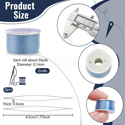 2 Rolls Special Coated Polyester Beading Threads OCOR-NB0002-06G-1