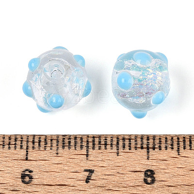 Handmade Foil Lampwork Beads Strands FOIL-T008-02D-1