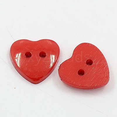 Acrylic Heart Buttons BUTT-E071-B-02-1