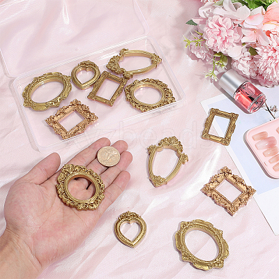 12Pcs 6 Styles Resin Embossed Photo Frames AJEW-AR0005-59B-1