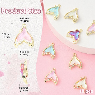 10Pcs 5 Colors Rack Plating Alloy Pendants FIND-YW0006-42-1