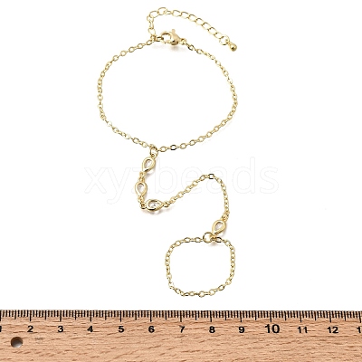 Brass Micro Pave Cubic Zirconia Mittens Bracelets BJEW-C156-01G-03-1