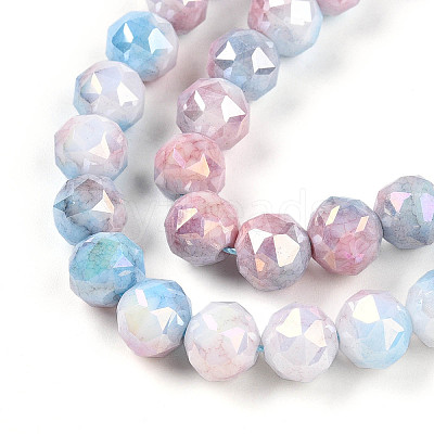 Anti-Tarnish Electroplate Glass Beads Strands GLAA-N010-8mm-04-1