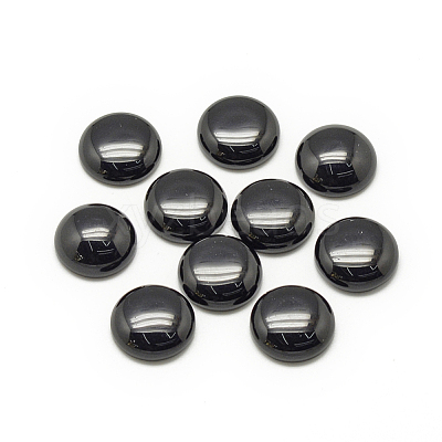 Synthetic Black Stone Cabochons G-R416-12mm-46-1-1