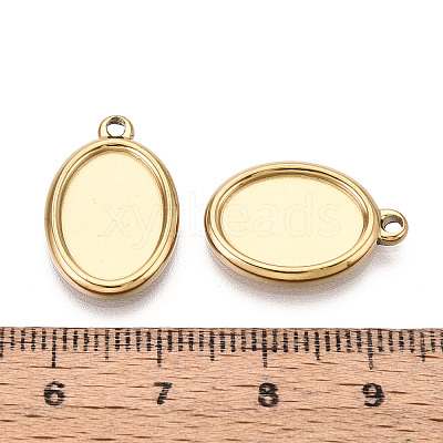 304 Stainless Steel Pendant Cabochon Settings X-STAS-T067-68G-1