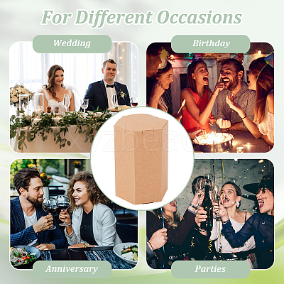 Hexagon Kraft Paper Handmade Soap Gift Storage Boxes AJEW-WH0166-25-1