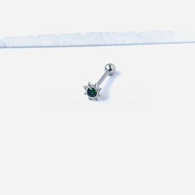 Sun 316L Surgical Stainless Steel with Synthetic Opal Tongue Rings FS-WGFD6E3-07-1