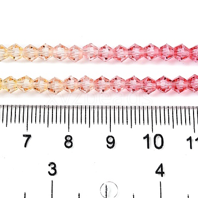 Gradient Color Baking Paint Glass Bead Strands DGLA-A039-T6mm-A02-1