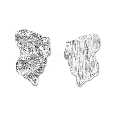 Brass Twist Stud Earring Findings KK-N232-449P-1