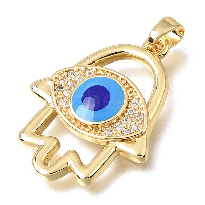 Brass Micro Pave Clear Cubic Zirconia Pendants KK-C263-22C-G-1