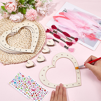 DIY Woven Net/Web with Feather Making Kits DIY-SP0005-44-1
