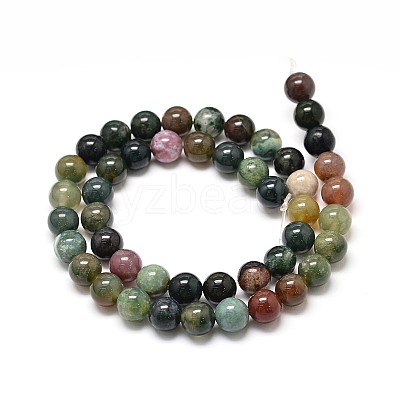 Natural Indian Agate Bead Strands G-P075-40-4mm-1