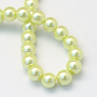 Baking Paint Pearlized Glass Pearl Round Bead Strands HY-Q003-4mm-46-1
