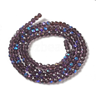 Electroplate Transparent Glass Beads Strands EGLA-A035-T3mm-L15-1