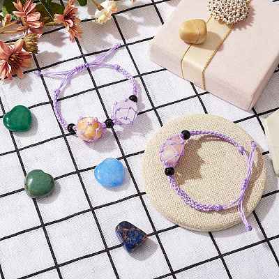 Adjustable Braided Nylon Cord Macrame Pouch Bracelet Making AJEW-SW00013-06-1