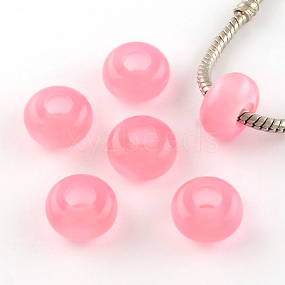 Imitation Cat Eye Resin European Beads RPDL-S001-09-1