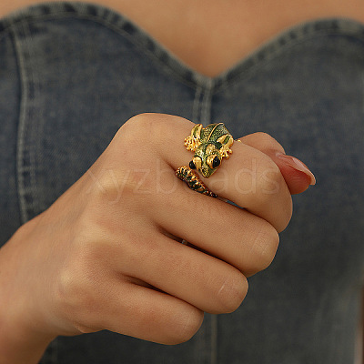 Alloy Enamel Cuff Open Rings WG630D7-01-1