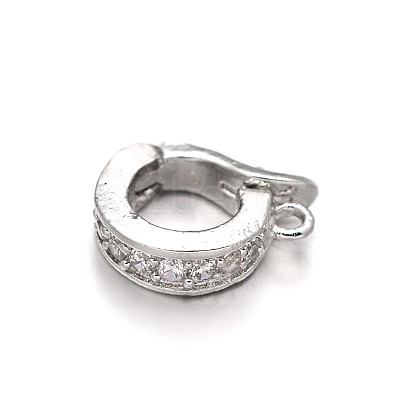 Rack Plating Brass Micro Pave Cubic Zirconia Hinged Bails ZIRC-I012-17P-RS-1