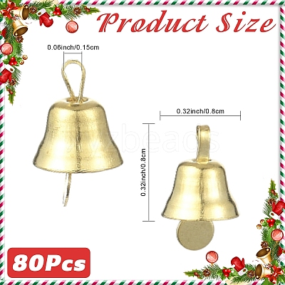 80Pcs Iron Bell Pendants HJEW-YW0001-09-1