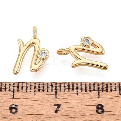 Brass Micro Pave Cubic Zirconia Charms KK-N263-97G-N-1