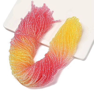 Transparent Painted Glass Beads Strands X1-DGLA-A034-T4mm-A07-1