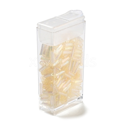 10G Ceylon Glass Twist Bugle Beads SEED-L012-01A-1
