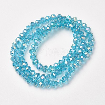 Electroplate Transparent Glass Beads Strands EGLA-A034-T6mm-T09-1