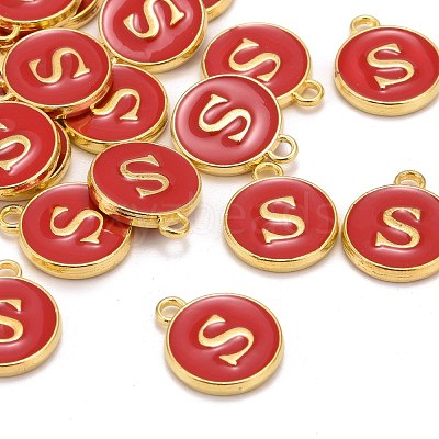 Golden Plated Alloy Enamel Charms ENAM-S118-03S-1
