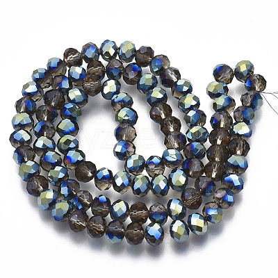 Electroplate Transparent Glass Beads Strands EGLA-A034-T6mm-S23-1