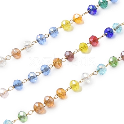 Glass Round Beaded Chains CHS-A015-01G-01-1