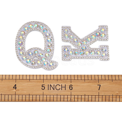 Alphabet Resin Rhinestone Patches DIY-TAC0005-45D-1