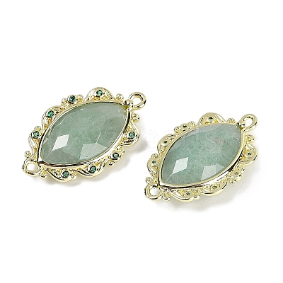 Natural Green Aventurine Faceted Horse Eye Links G-B126-02G-04-1