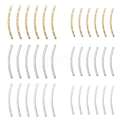90Pcs 3 Colors Brass Tube Beads KK-YW0002-08A-1