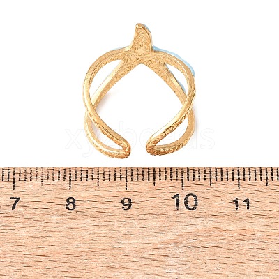 Adjustable 304 Stainless Steel Cuff Rings for Women RJEW-F200-01G-1