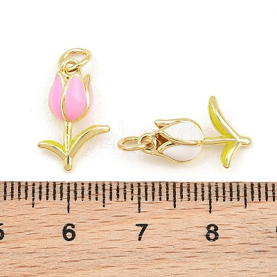 Brass with Enamel Pendants KK-CBADB87-02G-1