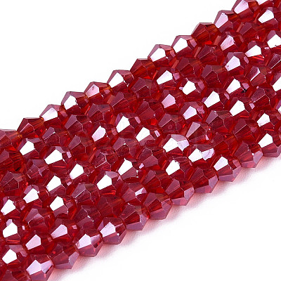 Transparent Electroplate Glass Beads Strands GLAA-F029-3mm-C30-1