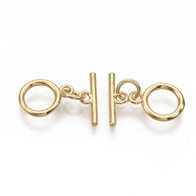 Brass Toggle Clasps KK-T051-25G-NF-1