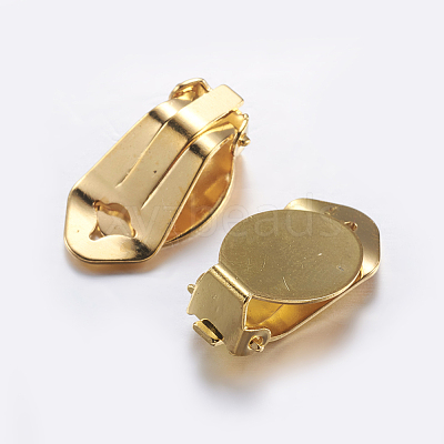 Brass Clip-on Earring Settings KK-K197-67G-1