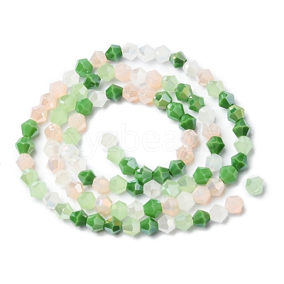 Electroplate Glass Beads Strands X-EGLA-D018-02B-1