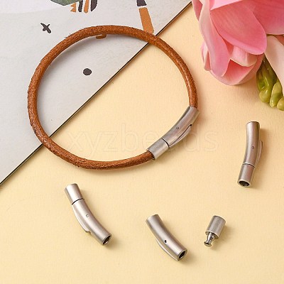 Tarnish Resistant Column 304 Stainless Steel Matte Bayonet Necklace Clasps STAS-I013-4mm-A-1