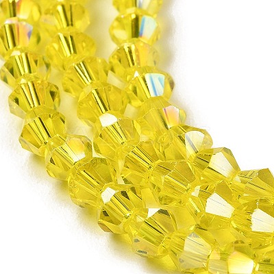 Transparent Electroplate Glass Beads Strands EGLA-A039-T6mm-B21-1
