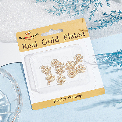 10Pcs Christmas Rack Plating Brass Pendants ZIRC-BBC0002-85-1