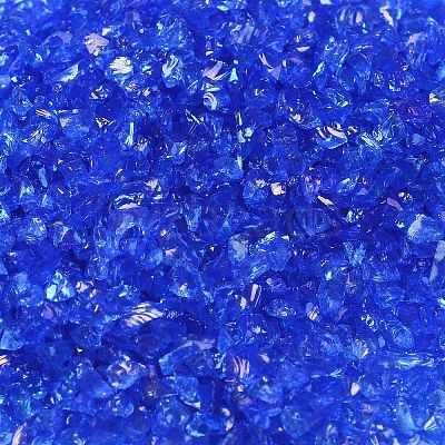 Transparent Electroplate Crushed Glass Craft GLAA-F123-10-1