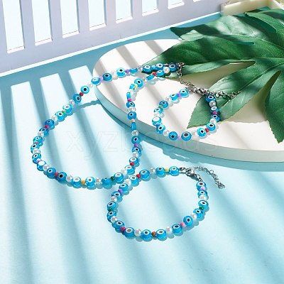 Beaded Necklaces SJEW-JS01225-1