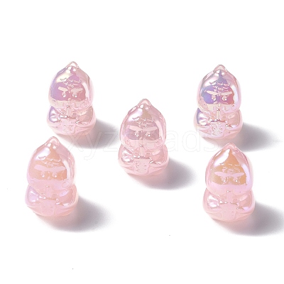 UV Plating Rainbow Iridescent Acrylic Beads PACR-M003-15-1