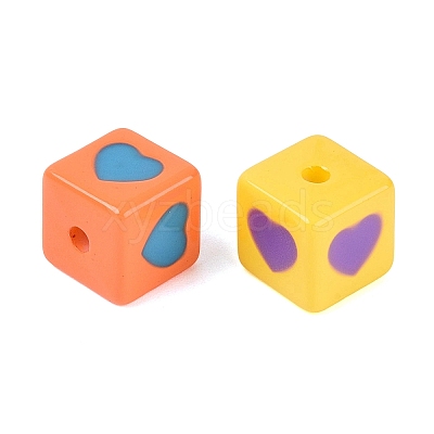 Two Tone Opaque Acrylic Beads OACR-N162-01-1