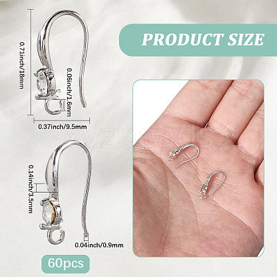60Pcs Brass Wire Earring Findings FIND-SP0003-67A-LG-1