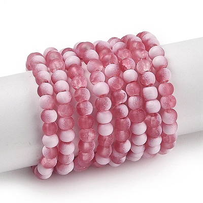 Frosted Crackle Glass Beads Strands GLAA-U001-4mm-M13-1