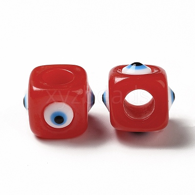 Resin Evil Eye European Beads RESI-A021-06-1